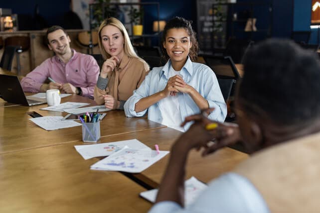 Investment team in a working meeting